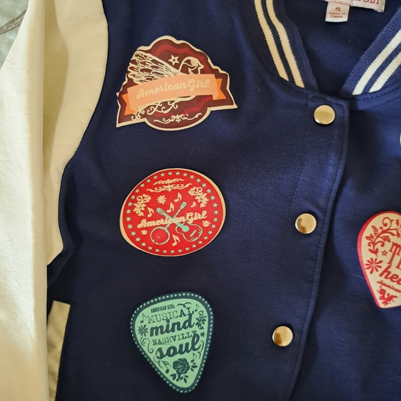 Kids American Girl Size Small Varsity Jacket - Blue and White - Picture 4 of 6